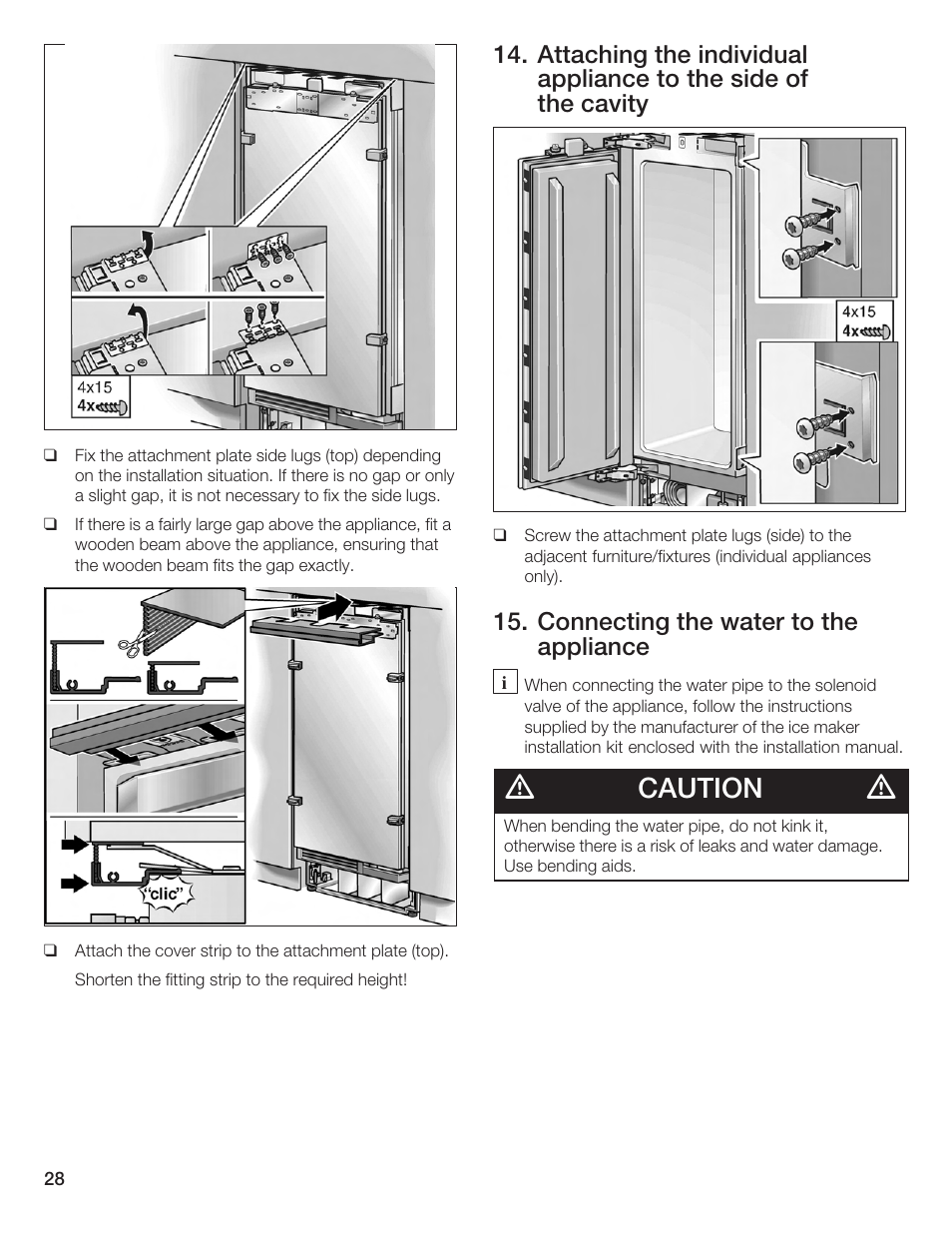 Caution | Bosch Single Door User Manual | Page 28 / 124