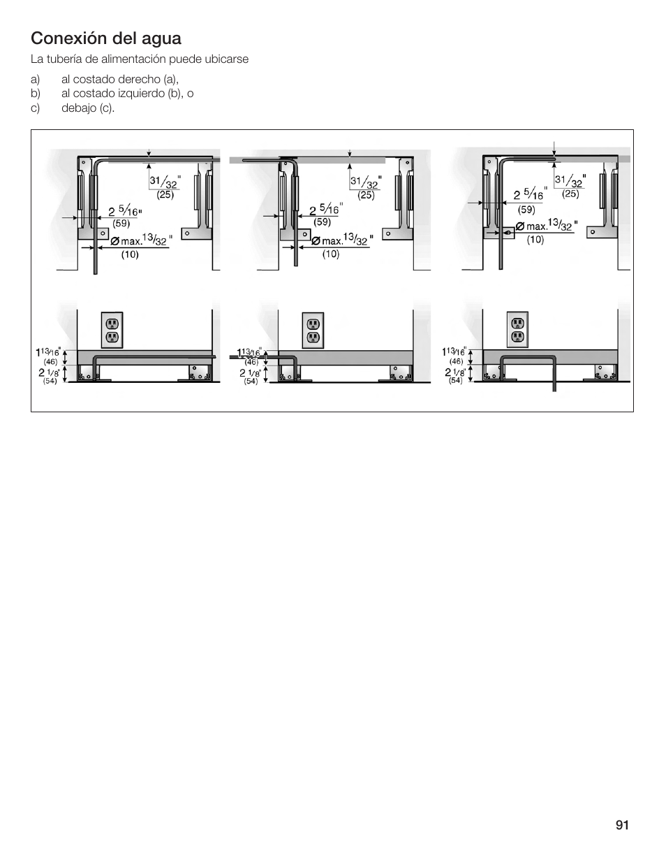 Conexión del agua | Bosch Single Door User Manual | Page 91 / 124