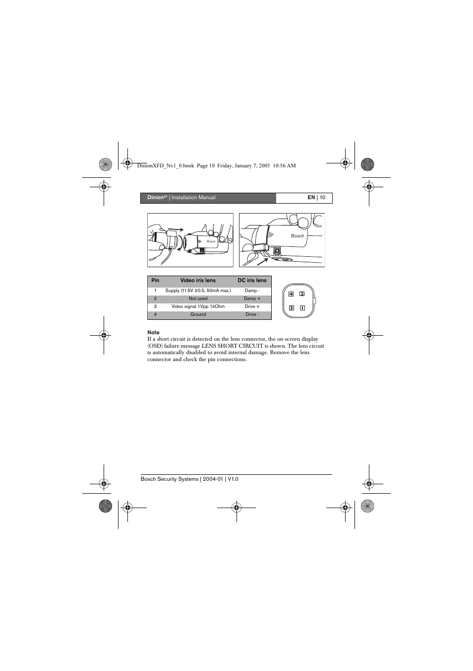 Bosch DINIONXF LTC 0495 User Manual | Page 10 / 29