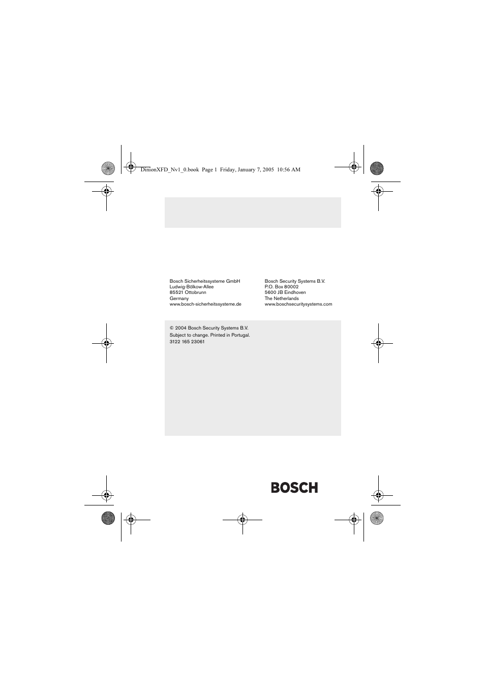 Bosch DINIONXF LTC 0495 User Manual | Page 29 / 29
