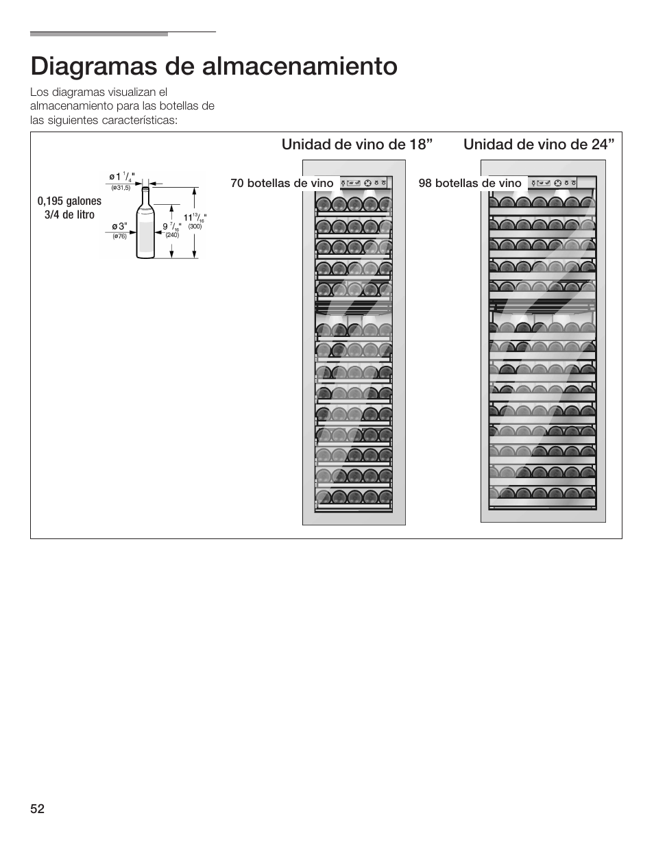 Diagramas de almacenamiento | Bosch B24IW User Manual | Page 51 / 60