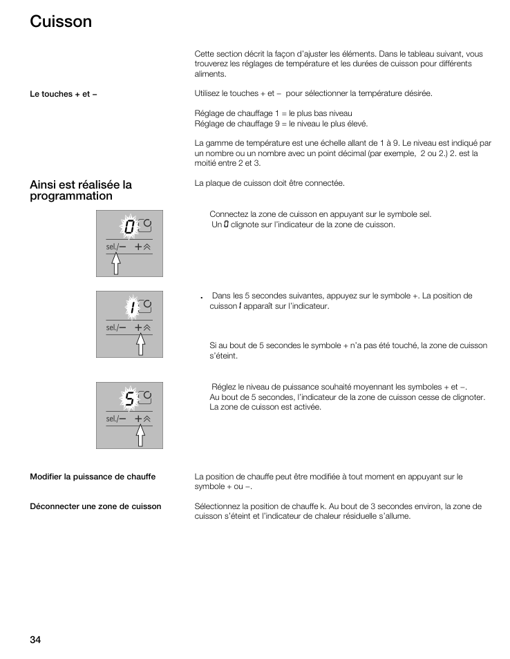 Cuisson, Ainsi est réalisée la programmation | Bosch NIT8053UC User Manual | Page 34 / 69