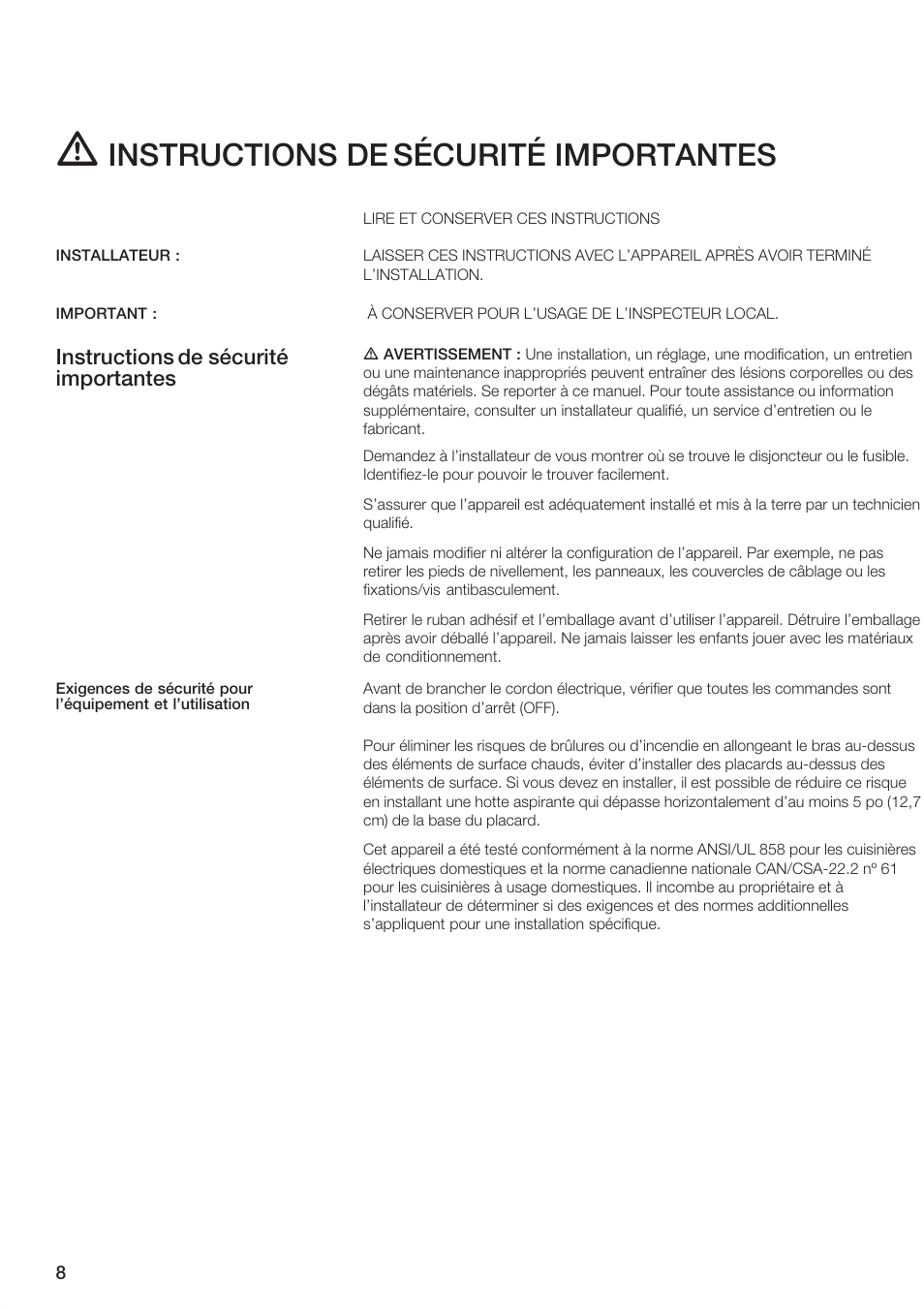 Instructions de sécurité importantes | Bosch NEM 75 User Manual | Page 8 / 20