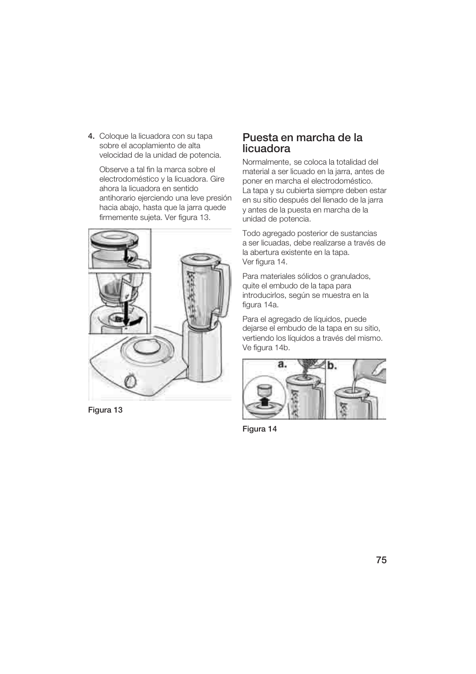 Puesta en marcha de la licuadora | Bosch MUM6N10UC User Manual | Page 75 / 84