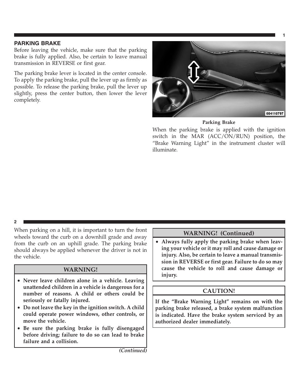 Parking brake | FIAT 2013 500 User Manual | Page 119 / 206