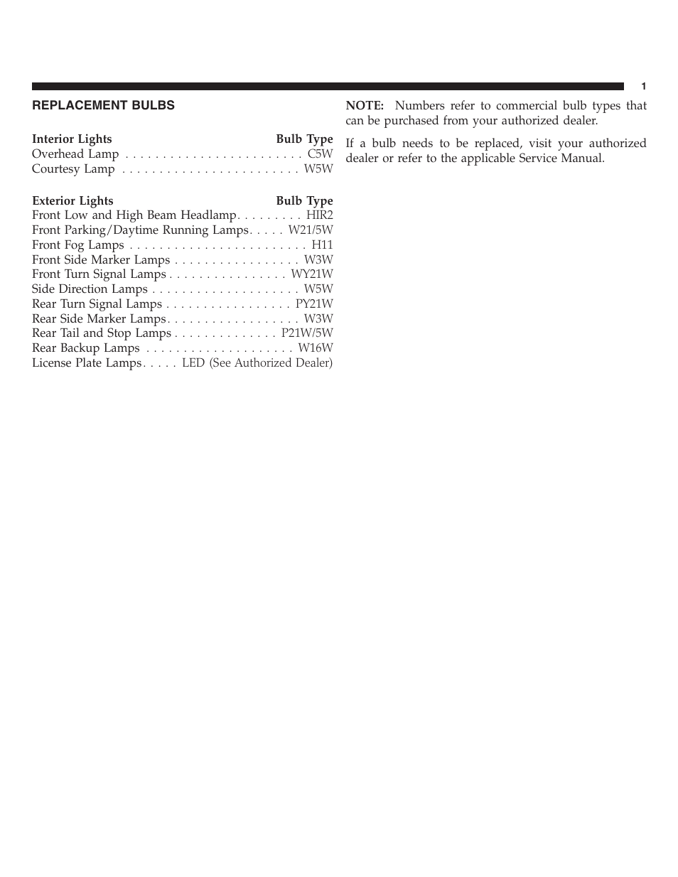 Replacement bulbs | FIAT 2013 500 User Manual | Page 188 / 206