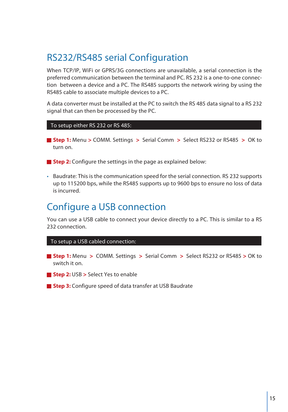 Iguration, Conf, Igure a usb connection | FingerTec FMM-100 User Manual | Page 15 / 38