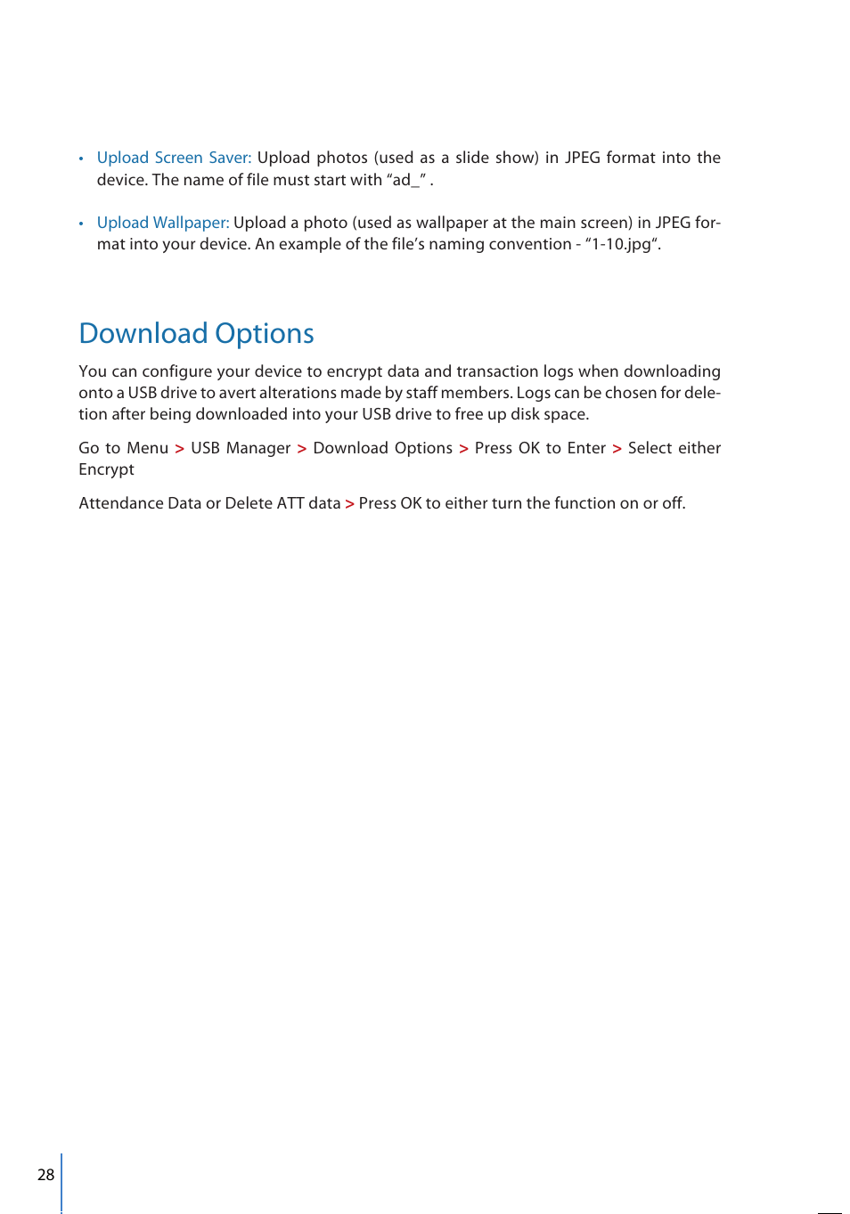 Download options | FingerTec FMM-100 User Manual | Page 28 / 38