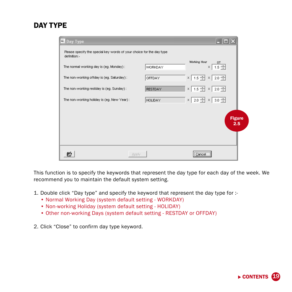 Day type | FingerTec DiGiPAY User Manual | Page 22 / 74