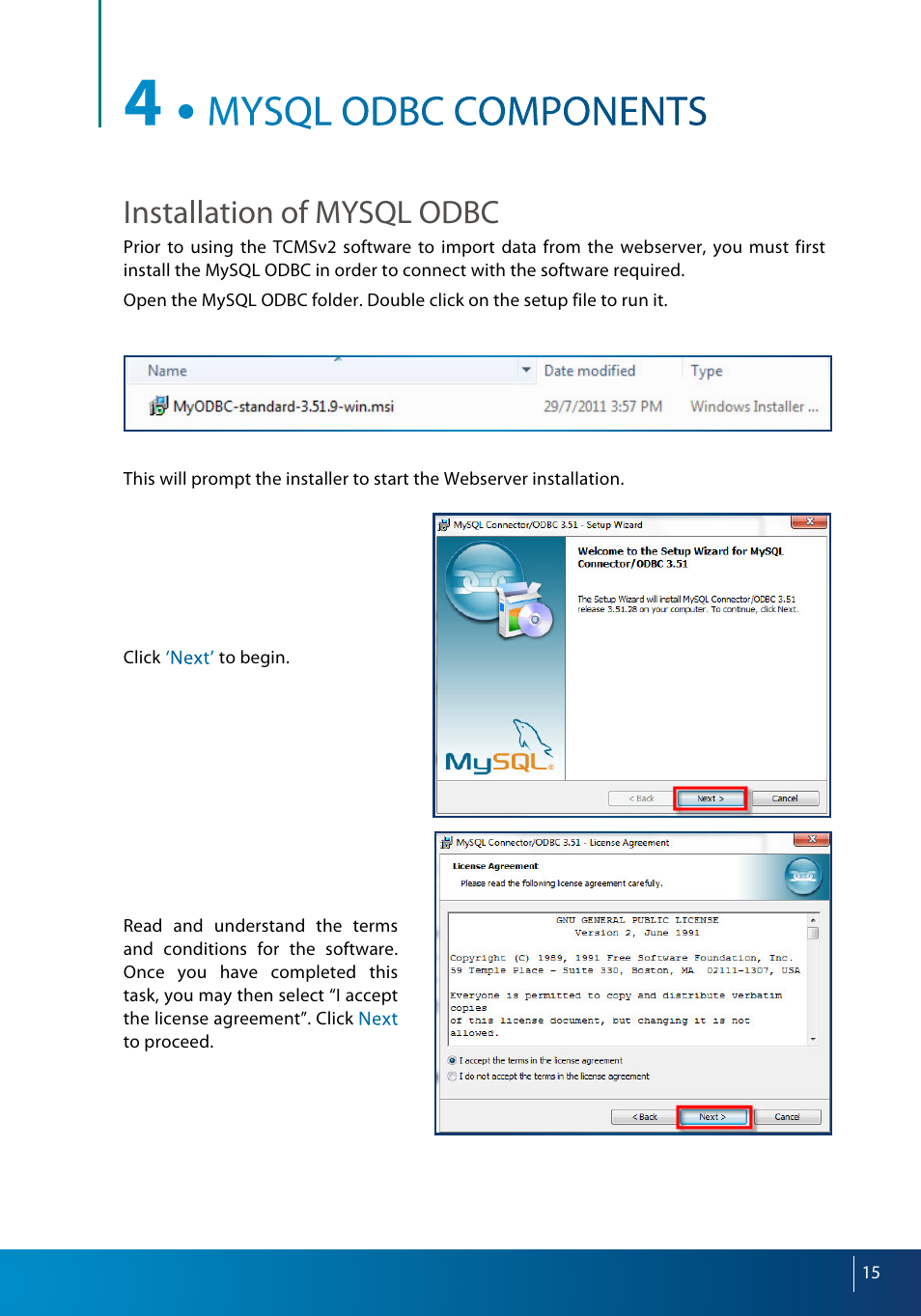Installation of mysql odbc | FingerTec Webserver User Manual | Page 15 / 26