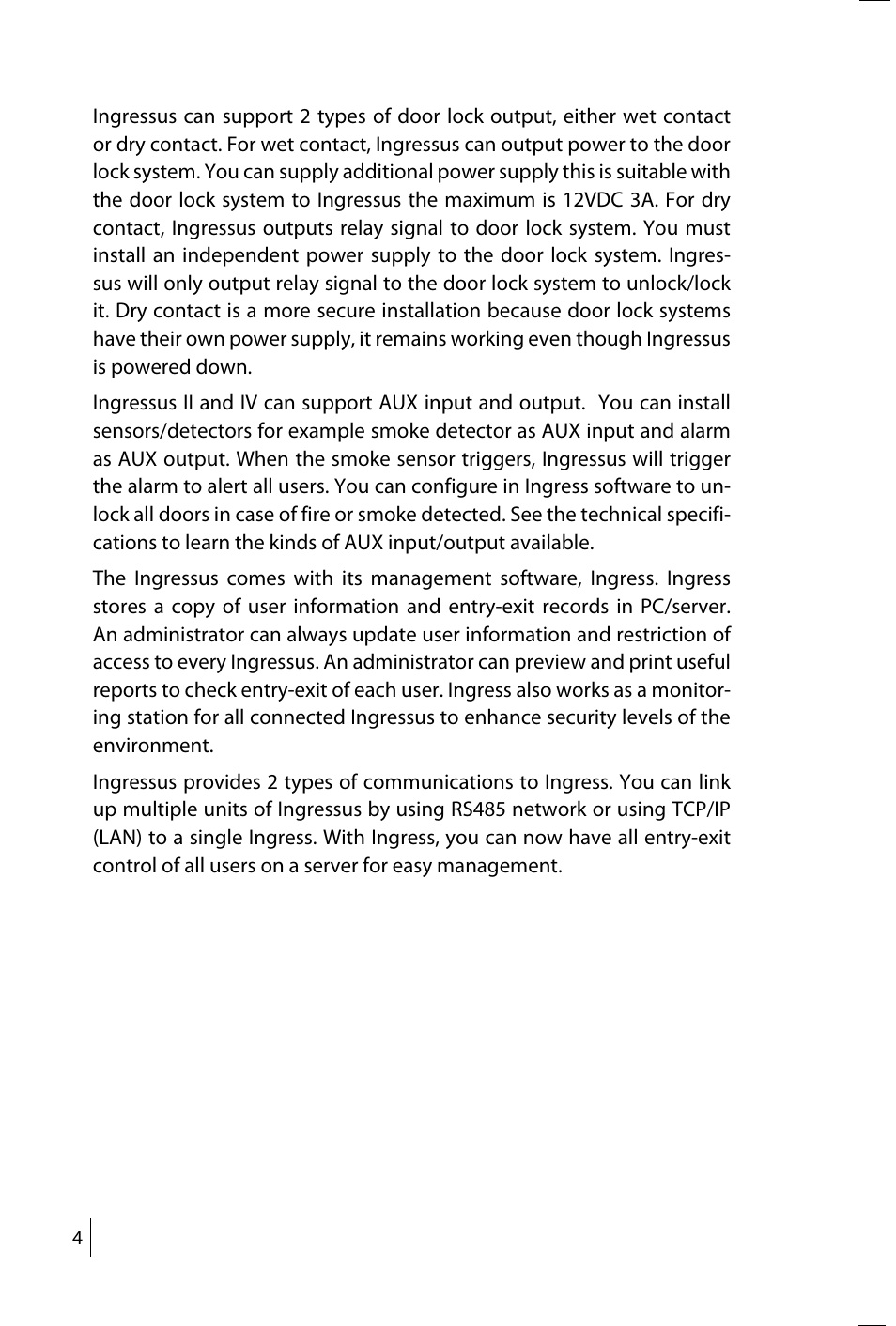 FingerTec Ingressus IV User Manual | Page 4 / 24