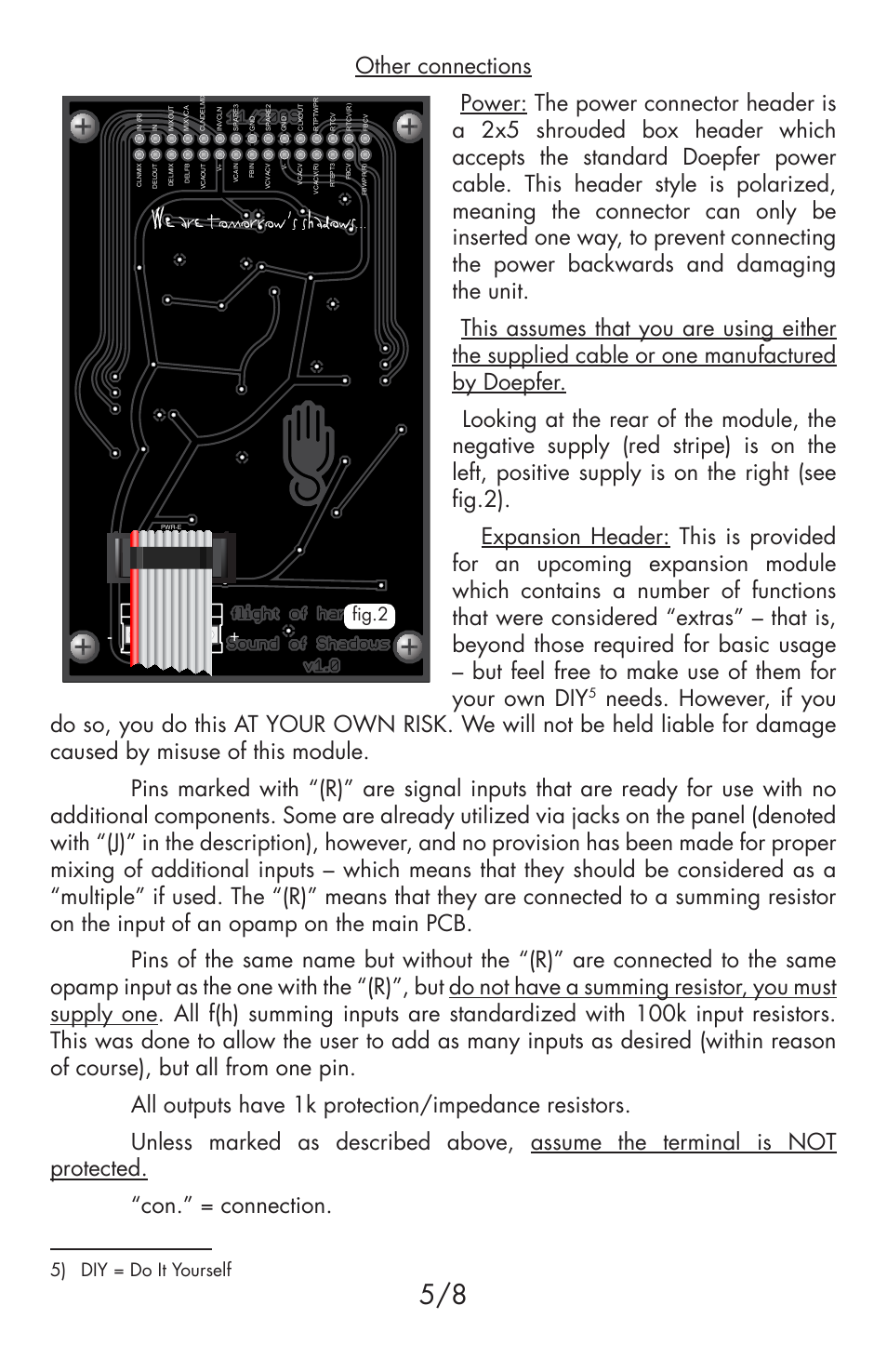 Other connections, 5) diy = do it yourself fig.2 | Flight of Harmony Sound of Shadows rev1.0 User Manual | Page 6 / 9