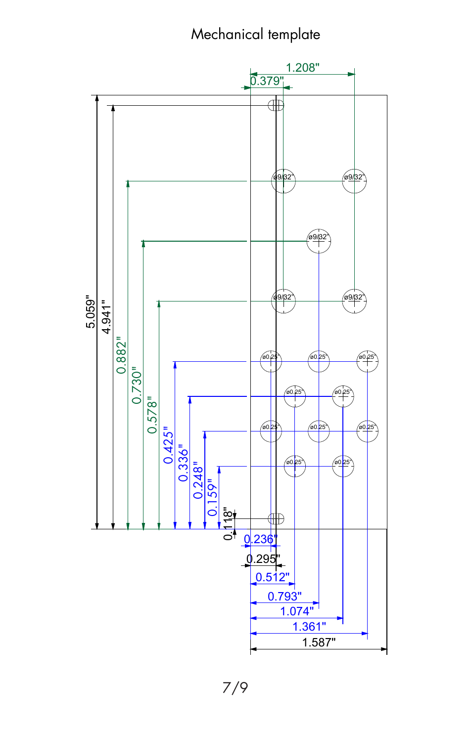 Mechanical template | Flight of Harmony V’Amp Ver 1 Bare-Bones User Manual | Page 7 / 9