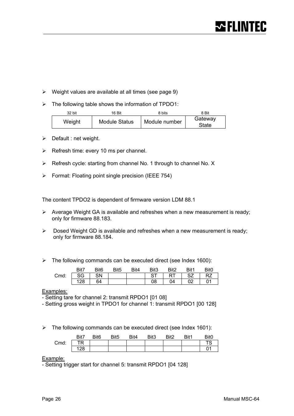 Flintec MCS-64 CANbus User Manual | Page 26 / 62