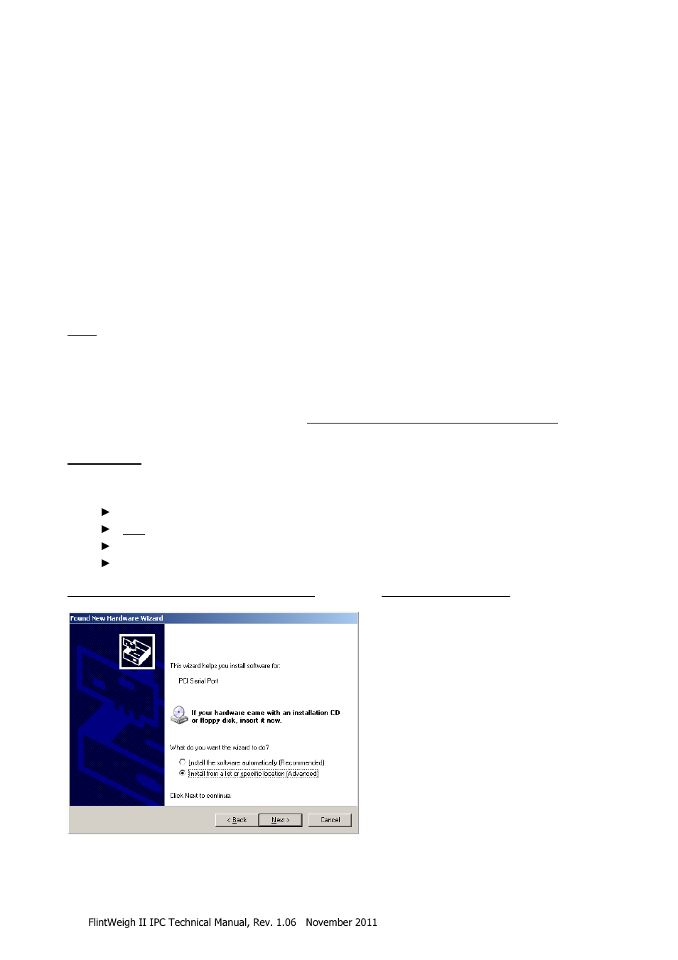 Installing the device driver, Installing the pci card driver | Flintec II IPC User Manual | Page 13 / 36
