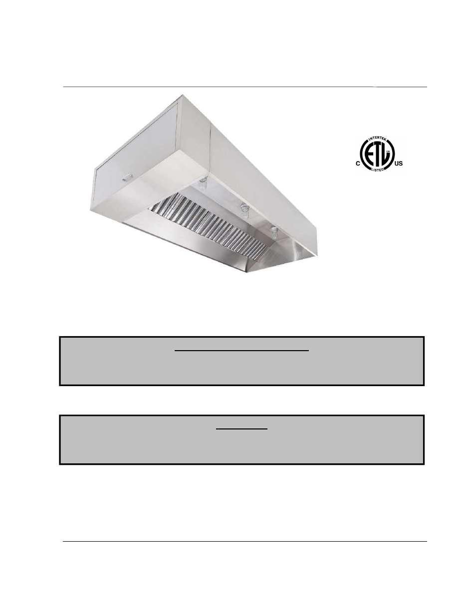 FloAire Canopy Hood User Manual | 40 pages