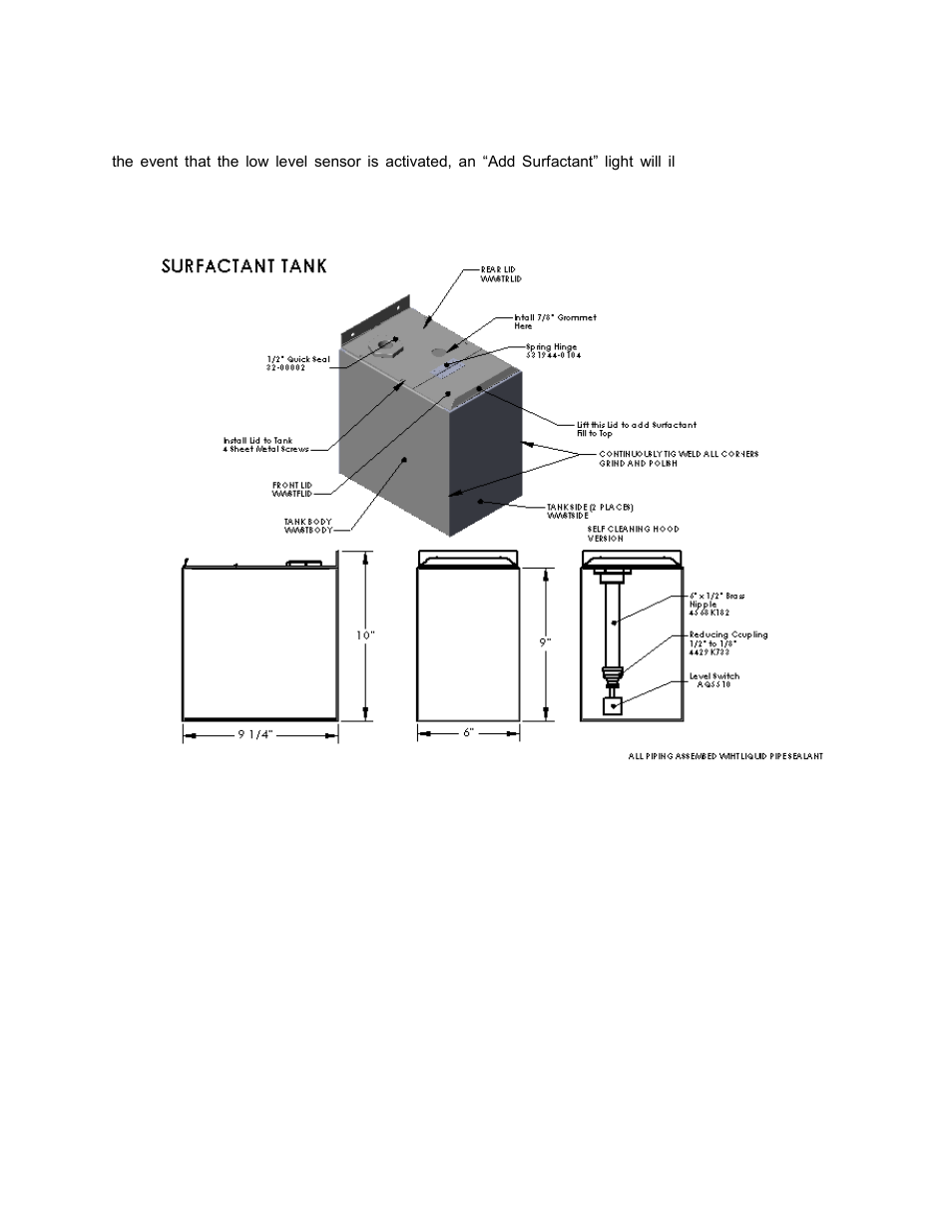 Surfactant tank | FloAire Fully Integrated Self Cleaning System User Manual | Page 22 / 28