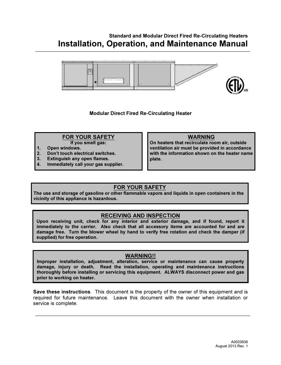 FloAire F-D Installation User Manual | 32 pages