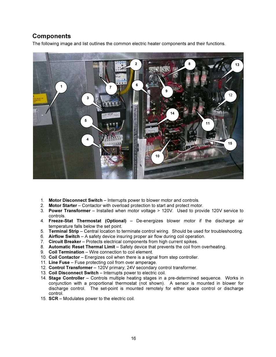 Components | FloAire STAGED ELECTRIC HEAT MODULE User Manual | Page 16 / 24
