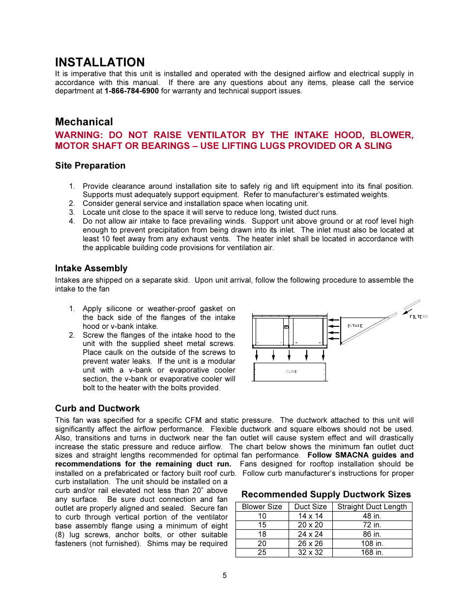 Installation, Mechanical | FloAire STAGED ELECTRIC HEAT MODULE User Manual | Page 5 / 24