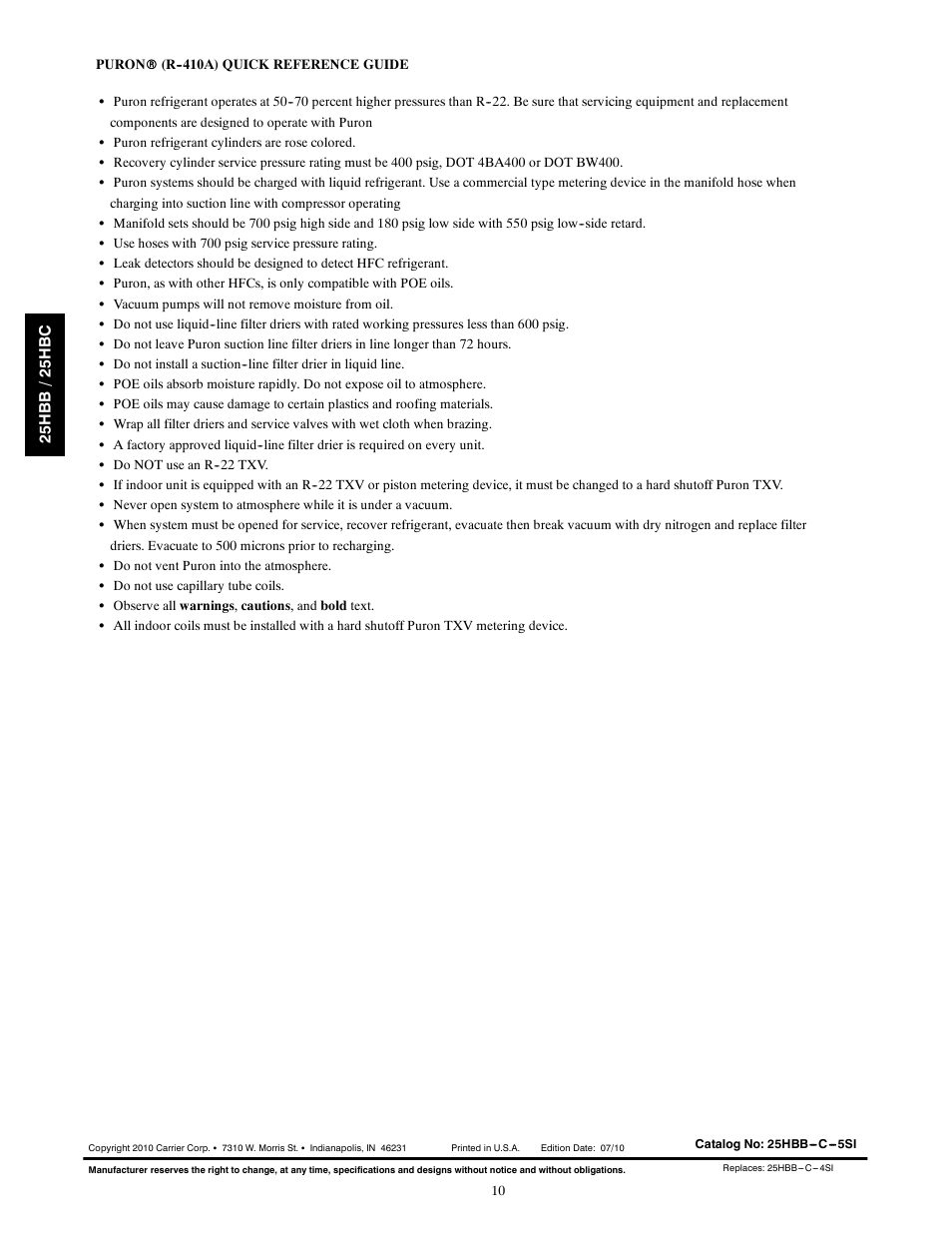 FloAire 25HBC User Manual | Page 10 / 10