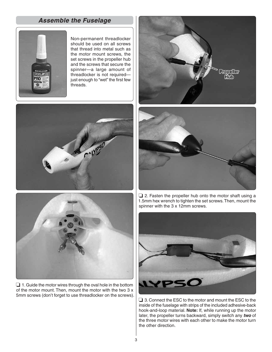 Assemble the fuselage | Flyzone FLZA3006 User Manual | Page 3 / 4