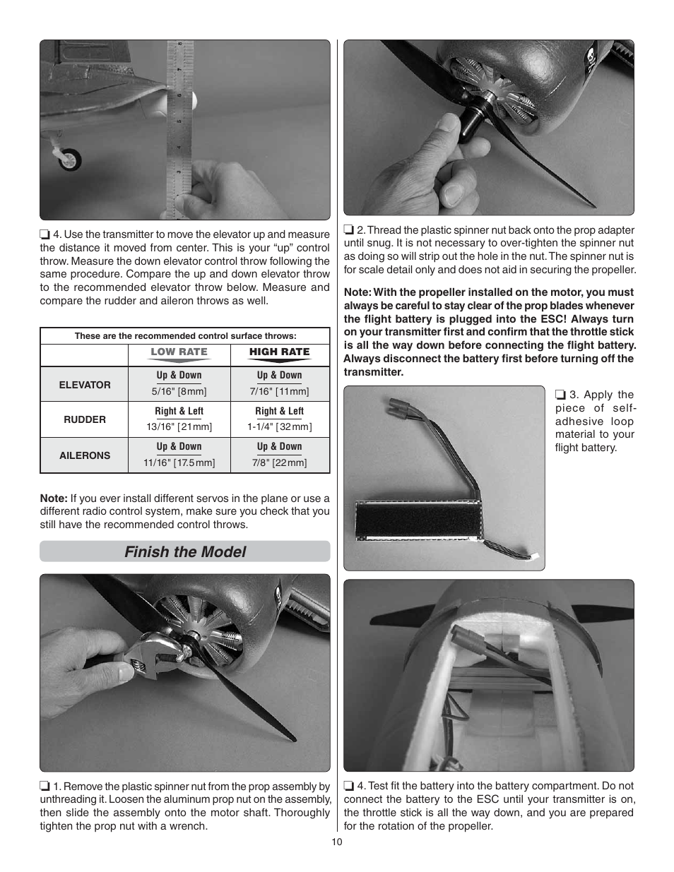 Finish the model | Flyzone FLZA4032 User Manual | Page 10 / 20