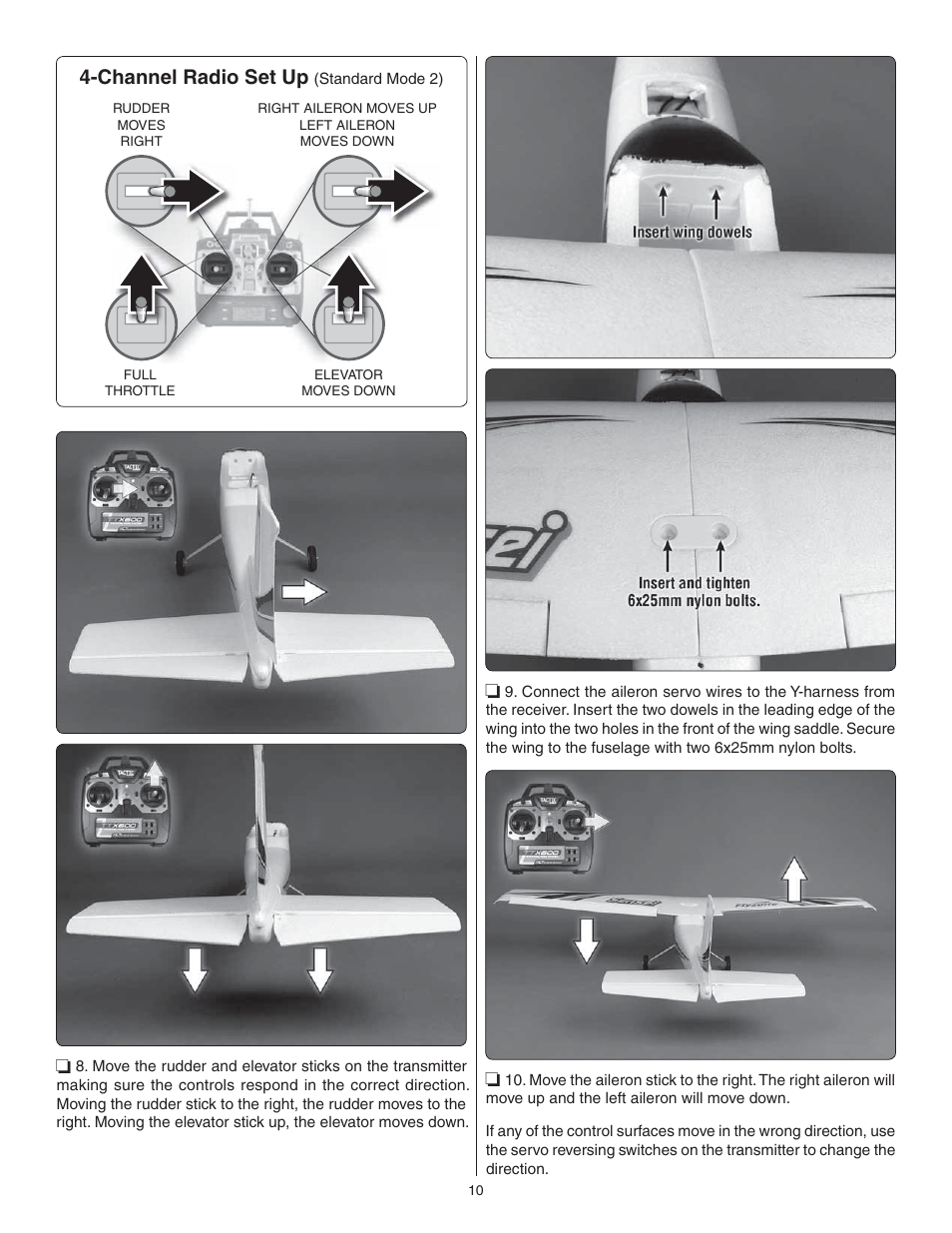 Channel radio set up | Flyzone FLZA3014 User Manual | Page 10 / 24