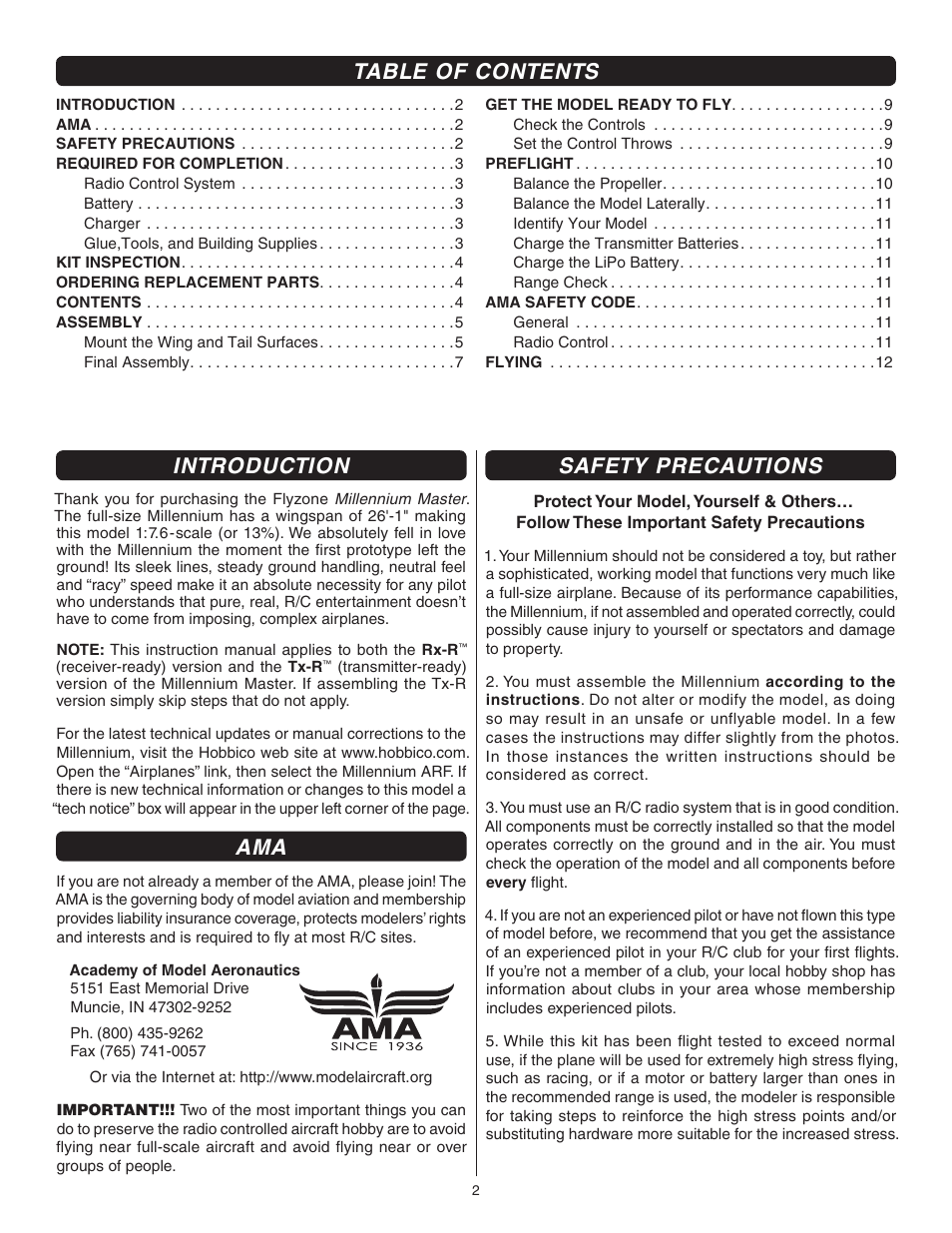 Flyzone FLZA3604 User Manual | Page 2 / 12