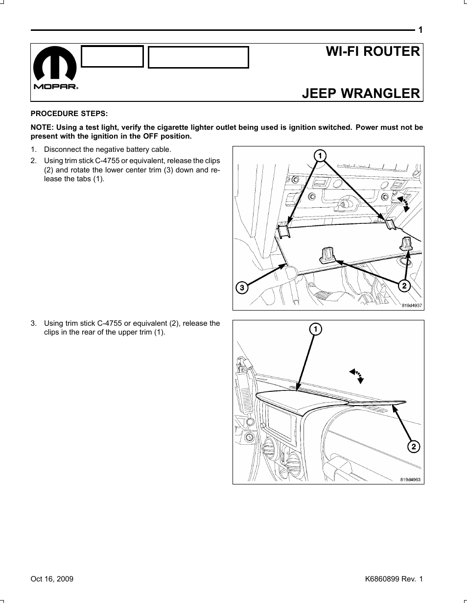 Wrangler, Wi­fi router jeep wrangler | Mopar K6860899 User Manual | Page 110 / 121