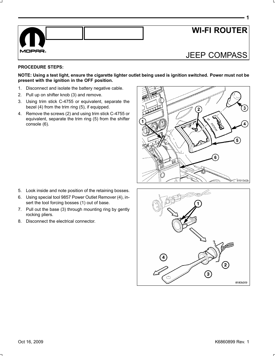 Compass, Wi­fi router jeep compass | Mopar K6860899 User Manual | Page 36 / 121