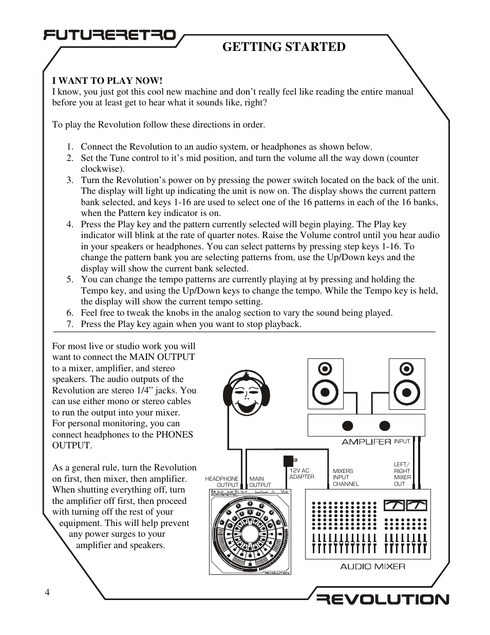 Getting started | Future Retro Revolution Owner Manual User Manual | Page 6 / 46