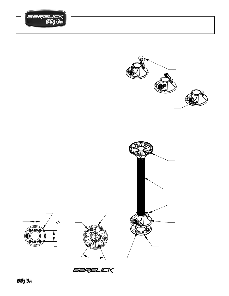 Garelick 75640 QUICK RELEASE TABLE PEDESTAL SYSTEM User Manual | 1 page