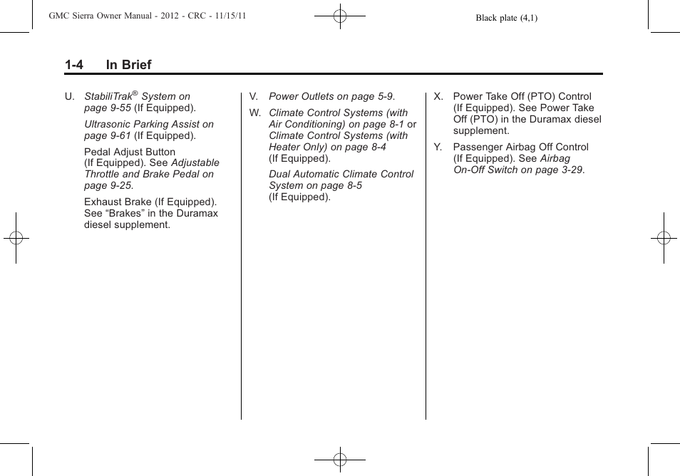 4 in brief | GMC 2012 Sierra User Manual | Page 10 / 556