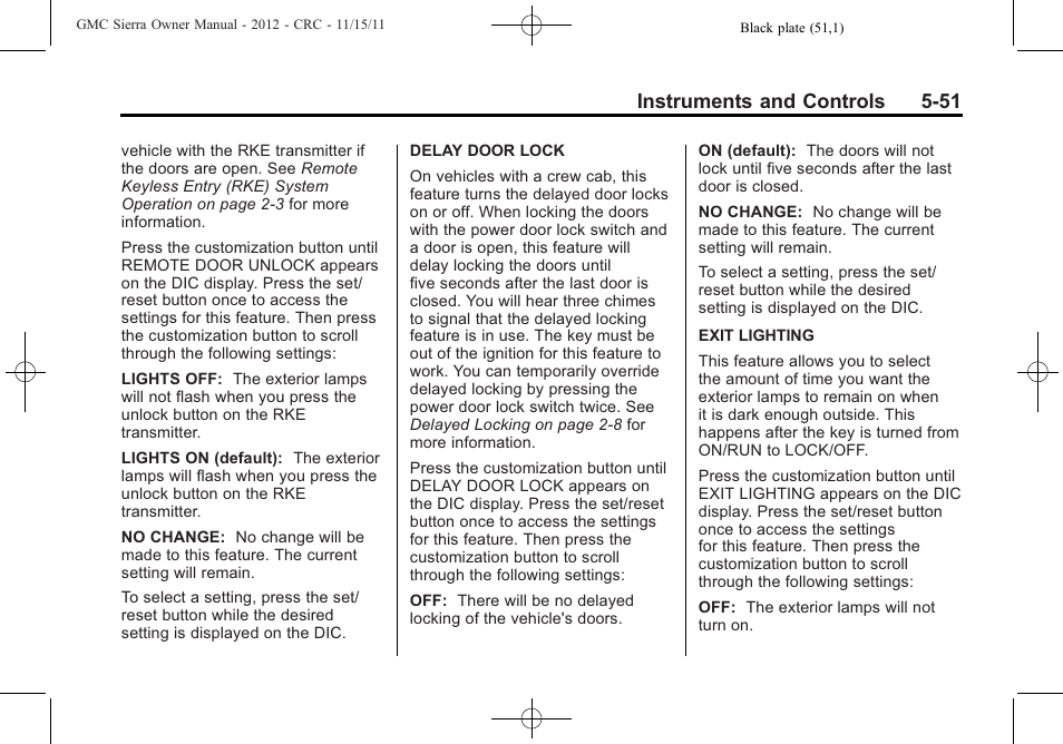 Instruments and controls 5-51 | GMC 2012 Sierra User Manual | Page 189 / 556