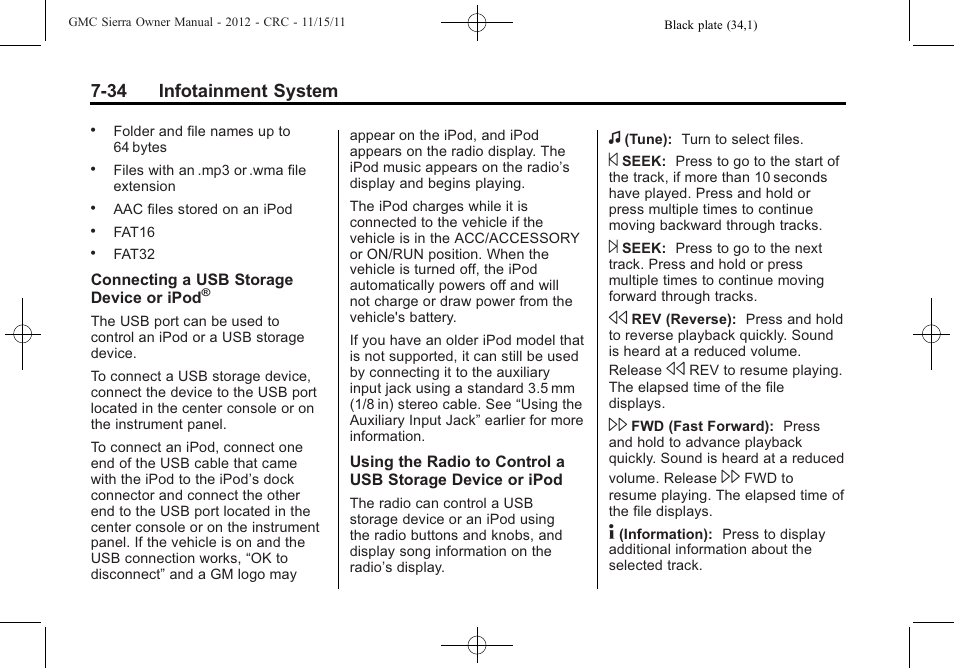 34 infotainment system | GMC 2012 Sierra User Manual | Page 244 / 556
