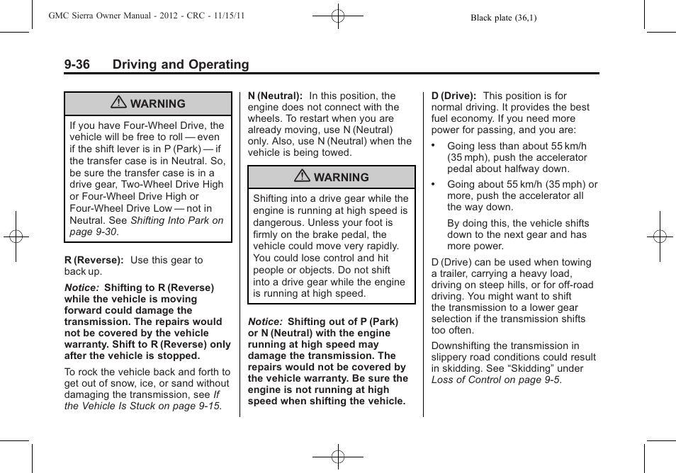 GMC 2012 Sierra User Manual | Page 312 / 556