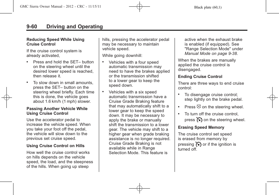 60 driving and operating | GMC 2012 Sierra User Manual | Page 336 / 556