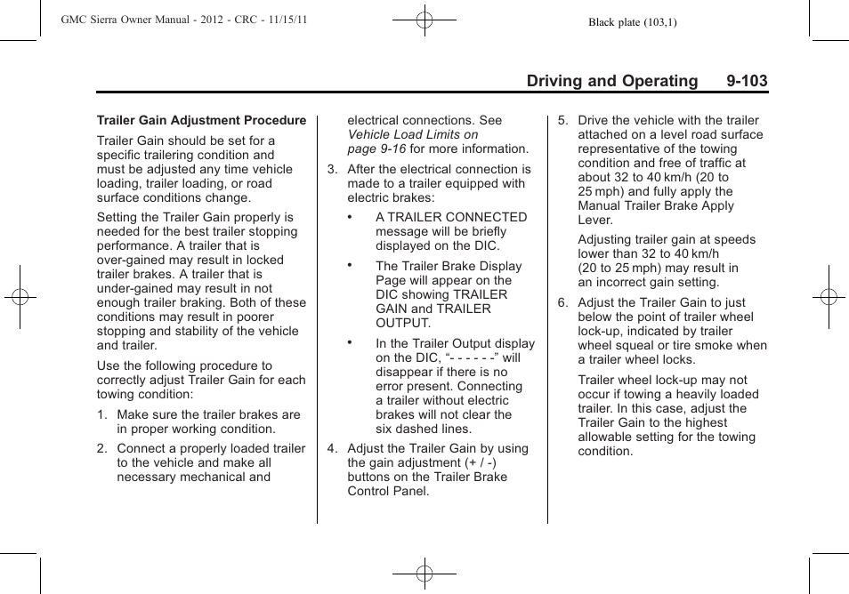 Driving and operating 9-103 | GMC 2012 Sierra User Manual | Page 379 / 556