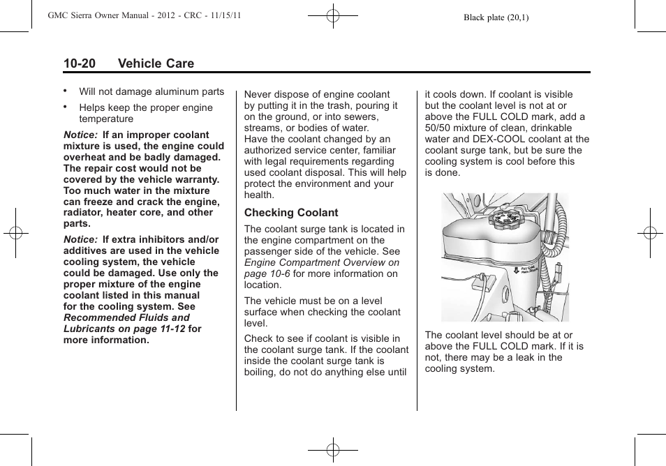 20 vehicle care | GMC 2012 Sierra User Manual | Page 406 / 556
