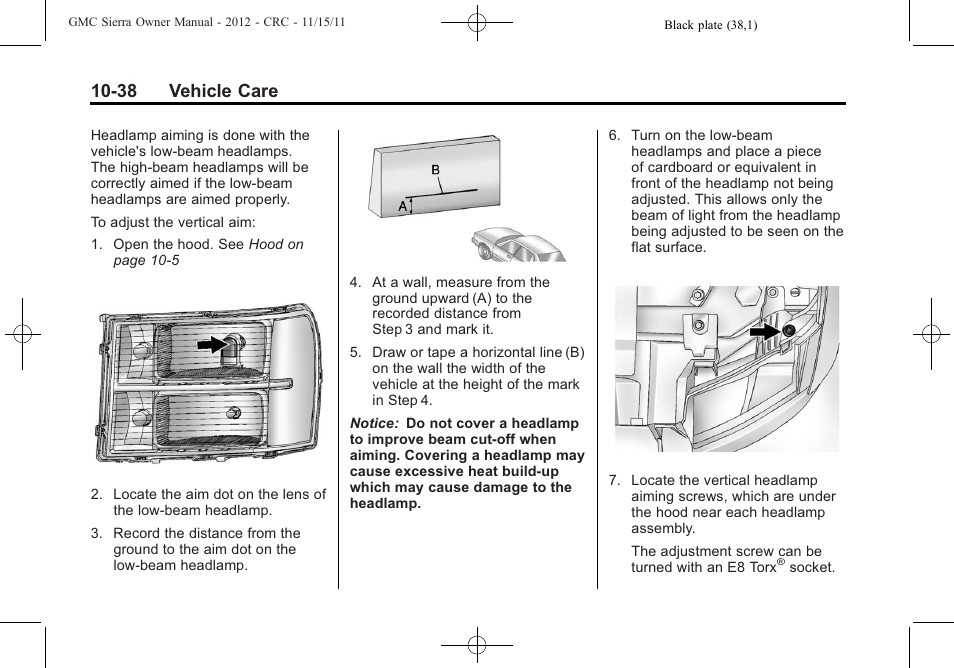 38 vehicle care | GMC 2012 Sierra User Manual | Page 424 / 556