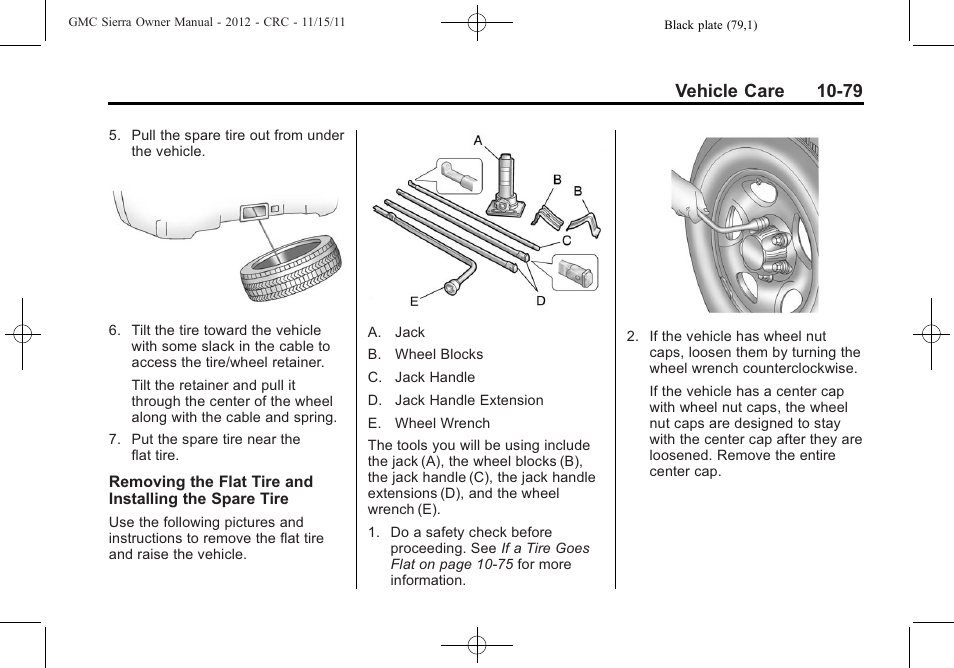 Vehicle care 10-79 | GMC 2012 Sierra User Manual | Page 465 / 556