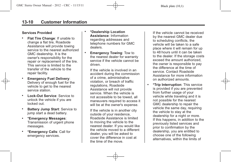 10 customer information | GMC 2012 Sierra User Manual | Page 524 / 556