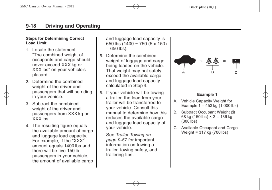 18 driving and operating | GMC 2012 Canyon User Manual | Page 190 / 386