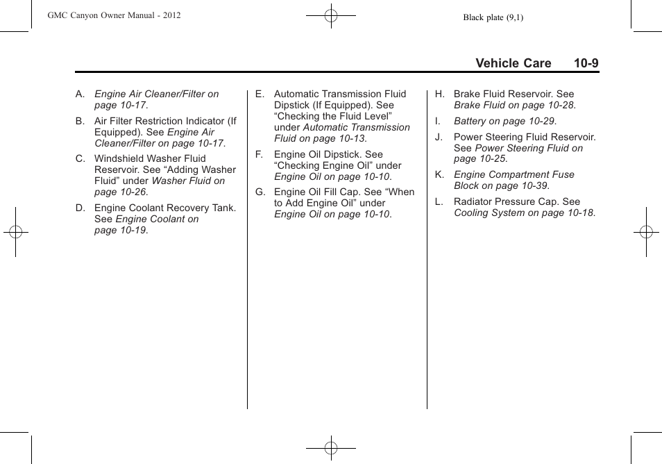 Vehicle care 10-9 | GMC 2012 Canyon User Manual | Page 245 / 386