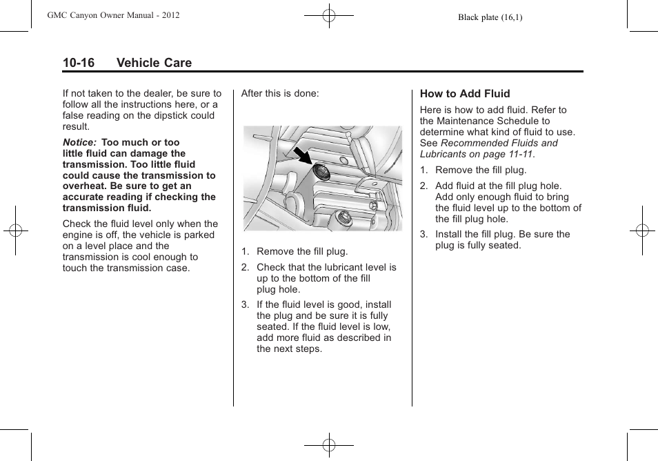 16 vehicle care | GMC 2012 Canyon User Manual | Page 252 / 386