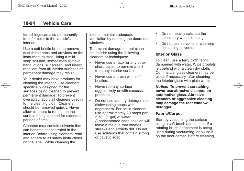 94 vehicle care | GMC 2012 Canyon User Manual | Page 330 / 386