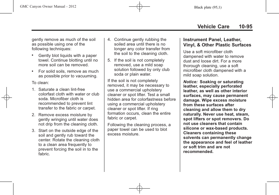 Vehicle care 10-95 | GMC 2012 Canyon User Manual | Page 331 / 386