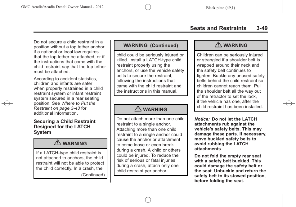 GMC 2012 Acadia User Manual | Page 103 / 456