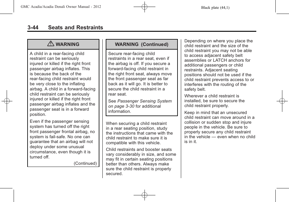 GMC 2012 Acadia User Manual | Page 98 / 456